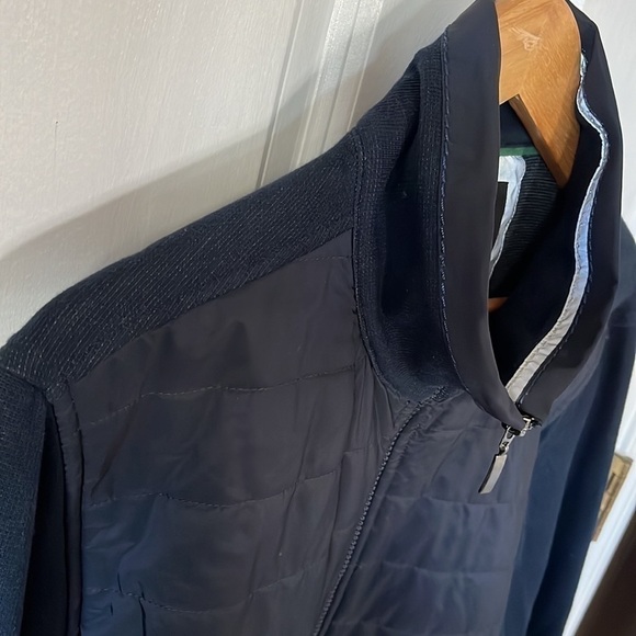 codice Men's Luxury Full Zipper Lightweight Jacket Mock Neck Navy 54 L XL - Picture 4 of 10